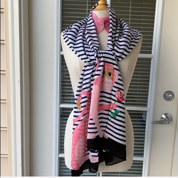 NEW Kate Spade Monkey Rose Shawl Scarf🌹🐒 ♠️ - Picture 3 of 7